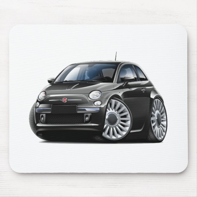 Fiat 500 svart bil musmatta (Framsidan)