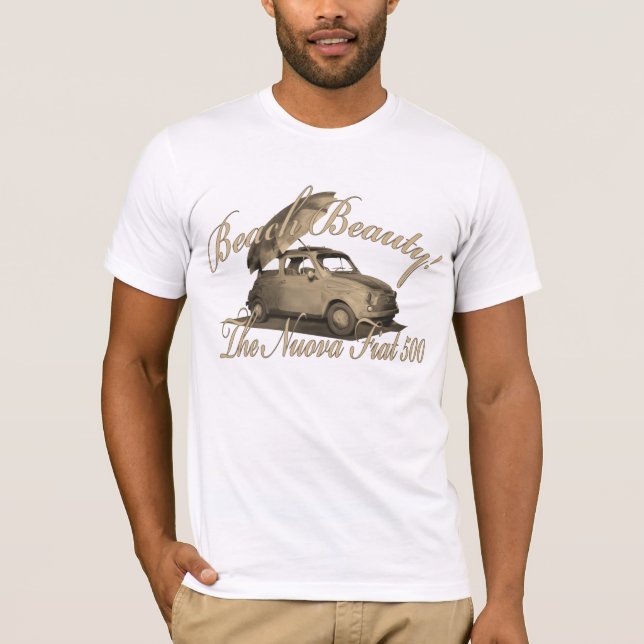 fiat 500 t-skjorta tee (Framsida)