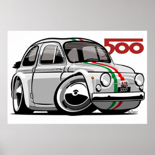 Fiat 500D, karikatyrvit Poster