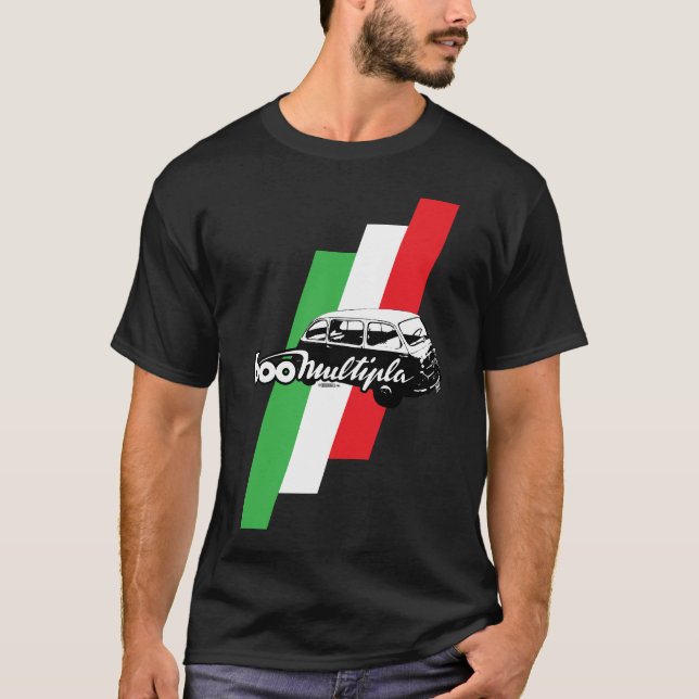 Fiat 600 Multipla skrivar, illustrationen och Tee (Framsida)