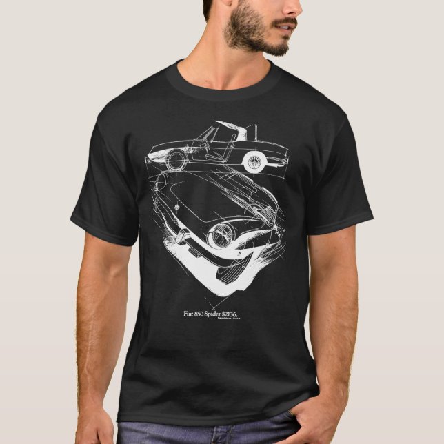 FIAT 850 SPIDER Classic T-Shirt (Framsida)