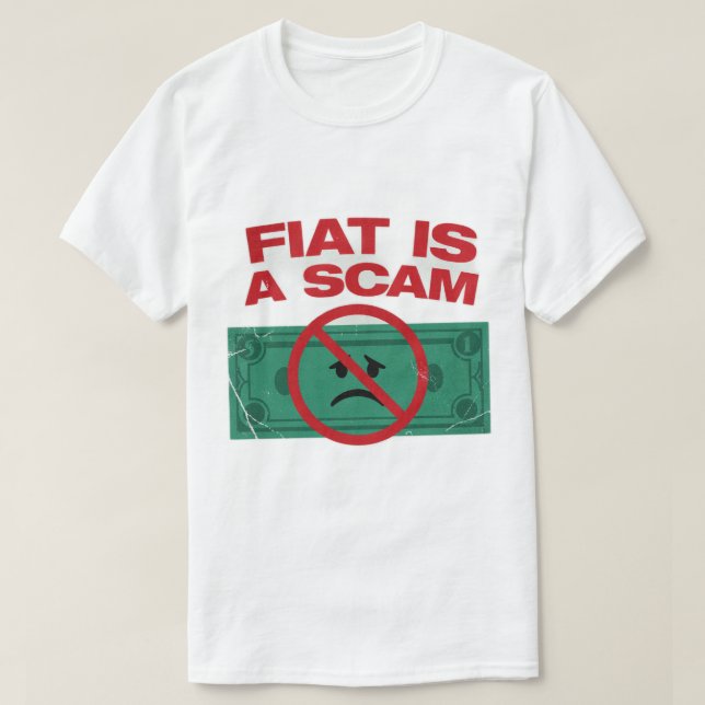 FIAT ÄR EN BLUFF - Bitcoin Herr T-Shirt (Design framsida)