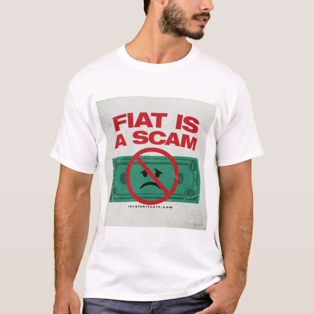 FIAT ÄR EN BLUFF - Bitcoin Herr T-Shirt (Framsida)