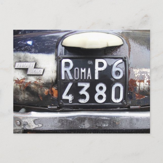 Fiat Cinquecento Vykort (Framsida)