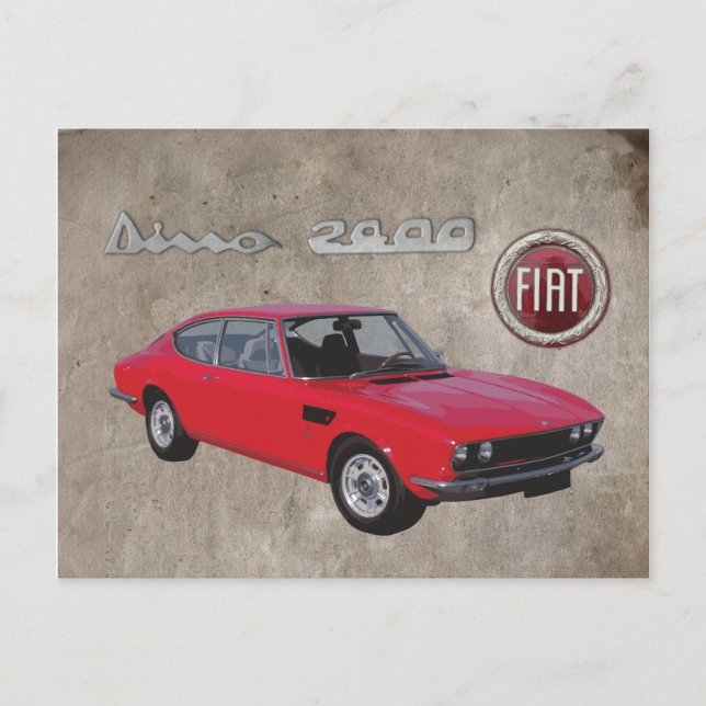 FIAT DINO 2400 POSTCARD VYKORT (Framsida)
