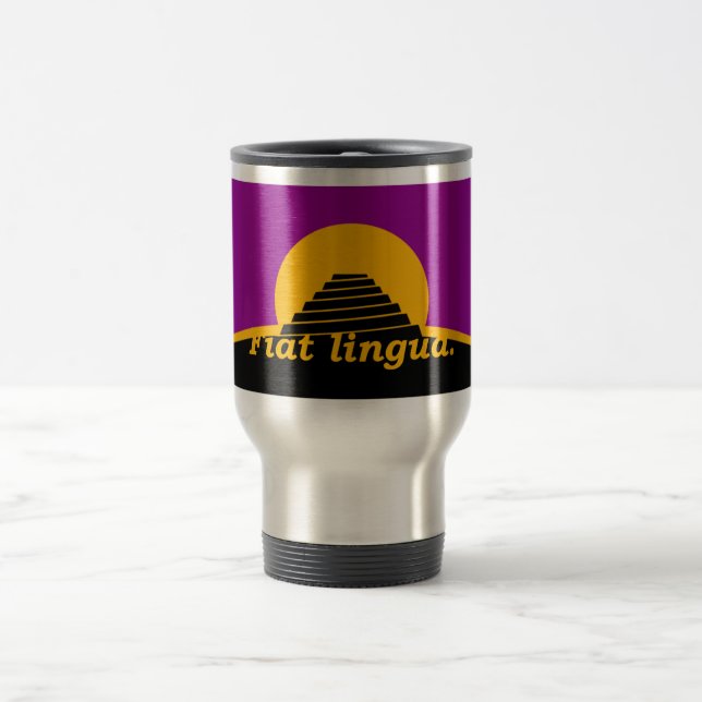 Fiat Lingua på flaggatravel mug Resemugg (Center)
