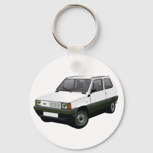 Fiat Panda 30/45 Mk1 (Tipo 141) vit Nyckelring