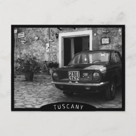 FIAT-vintage i Italien i svartvitt Vykort