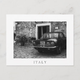 FIAT-vintage i Italien i svartvitt Vykort