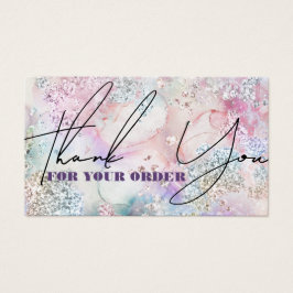 Fiaux iridescent glitter-vattenfärgrutkort visitkort