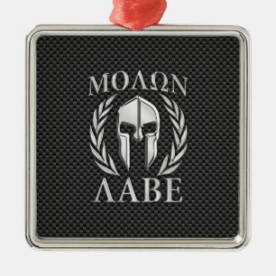 Fiber för kol för Armor för Molon Labe kromstil Julgransprydnad Metall