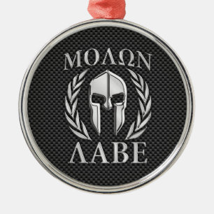 Fiber för kol för Armor för Molon Labe kromstil Julgransprydnad Metall