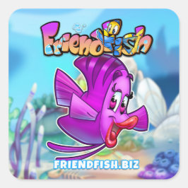 Fiberklistermärken för FriendFish tecknad Fyrkantigt Klistermärke
