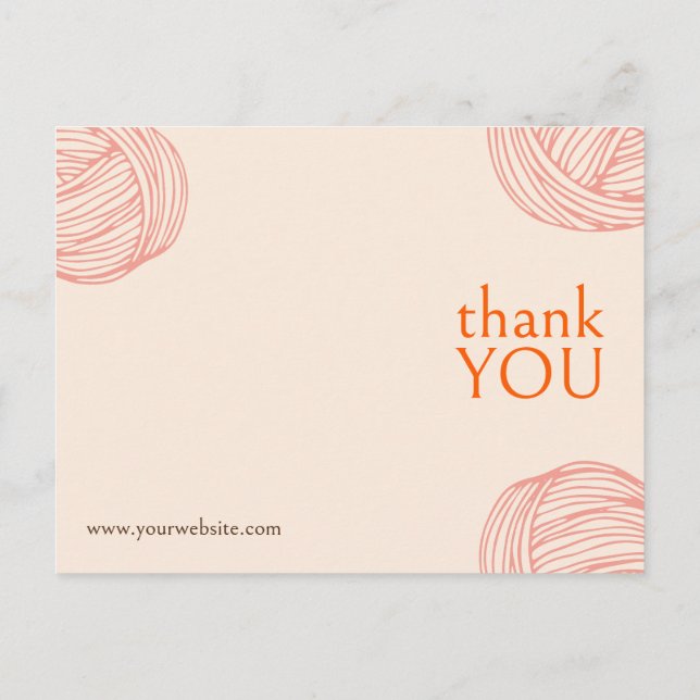 Fiberkonstnär Modern Garn Tack-kort Vykort (Baksida)