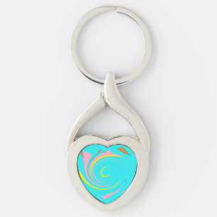 Fibi Twisted Heart Silverfärgad Nyckelring