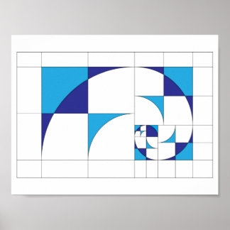 Fibonacci abstrakt geometric canvas art poster