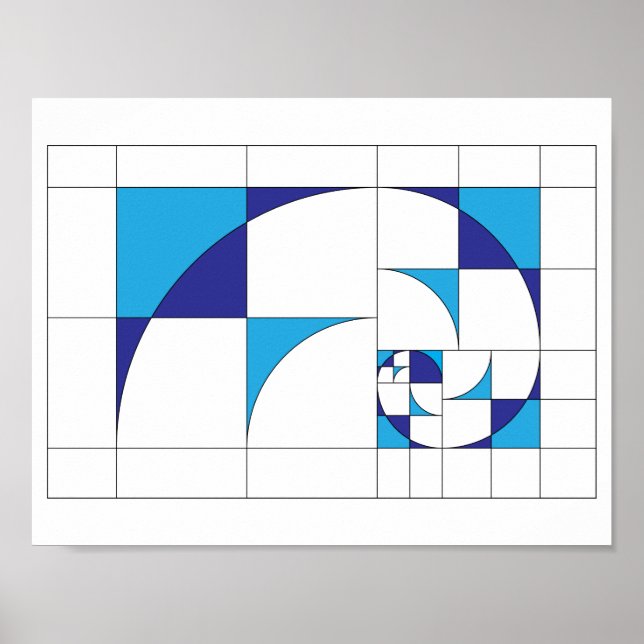 Fibonacci abstrakt geometric canvas art poster (Framsidan)