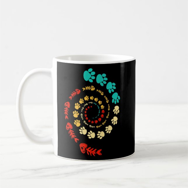 Fibonacci Cat Tass eller Golden Ratio och Spiral e Kaffemugg (Vänster)