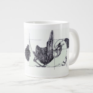 Fibonacci Corvid Lämnat-Handed Jumbo Mugg