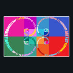 Fibonacci Day, Pop Art, Typografi Poster<br><div class="desc">Golden ratio, Fibonacci spiral. Typografi, popart stil. Firar Fibonacci-dagen den 23 november! 1, 1, 2, 3</div>