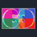 Fibonacci Day, Pop Art, Typografi Poster<br><div class="desc">Golden ratio,  Fibonacci spiral. Typografi,  popart stil. Firar Fibonacci-dagen den 23 november! 1, 1, 2, 3</div>