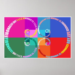 Fibonacci Day, Pop Art, Typografi Poster