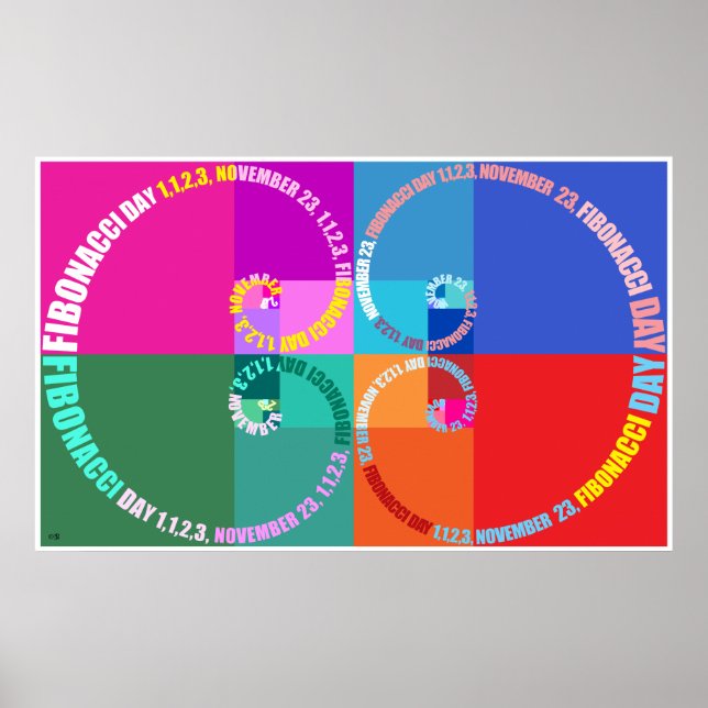 Fibonacci Day, Pop Art, Typografi Poster (Framsidan)