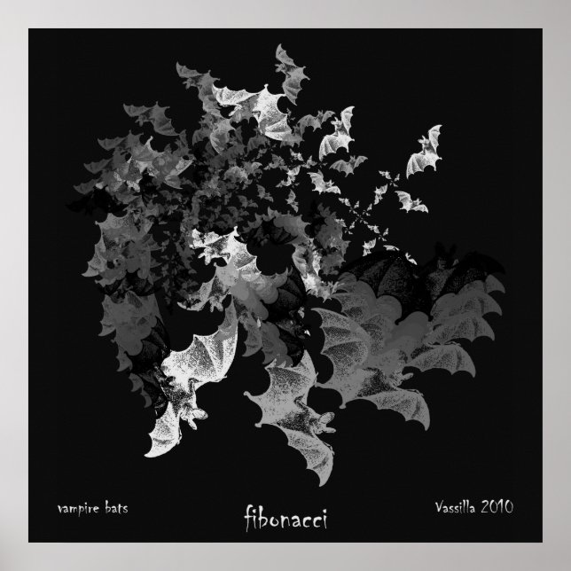 Fibonacci Fladdermus Poster Skriv ut (Framsidan)