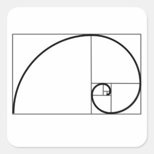 Fibonacci förhållande fyrkantigt klistermärke