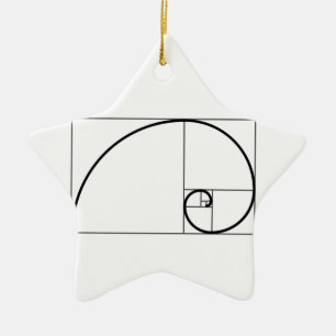 Fibonacci förhållande julgransprydnad keramik