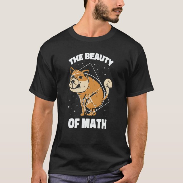 Fibonacci Golden Ratio Dog For Math T Shirt (Framsida)