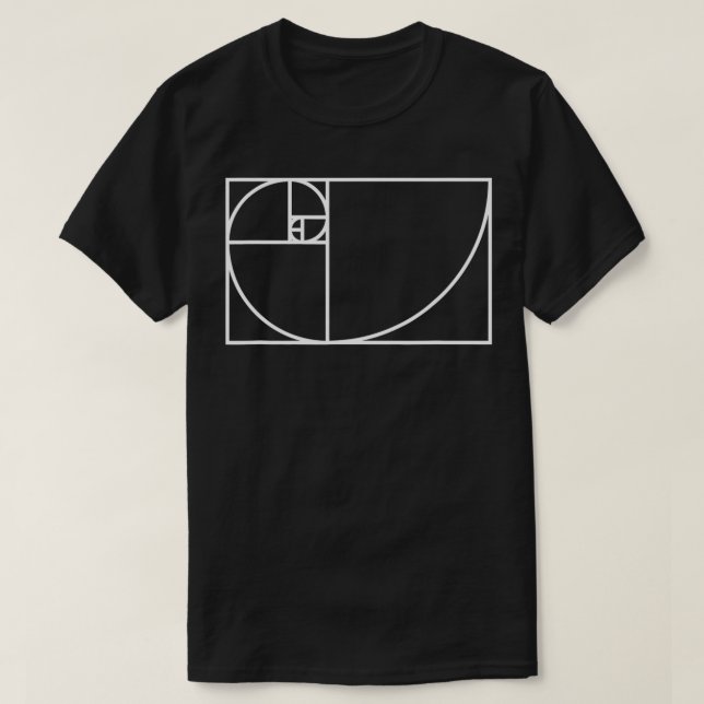 Fibonacci Golden Ratio Gift for Geeks T Shirt (Design framsida)