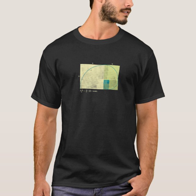 Fibonacci Golden Ratio - med Comfy Halftone Effec T Shirt (Framsida)