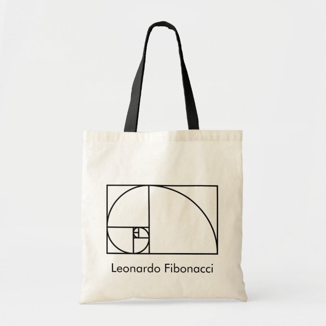 Fibonacci golden ratio - unik matematisk konst tygkasse (Framsidan)
