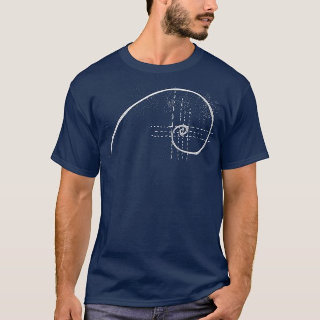 Fibonacci Golden Spiral Artistic Mathematician T Shirt (Framsida)
