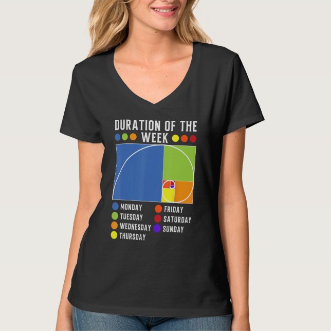 Fibonacci gyllene kvot varaktighet av veckan t shirt (Framsida)