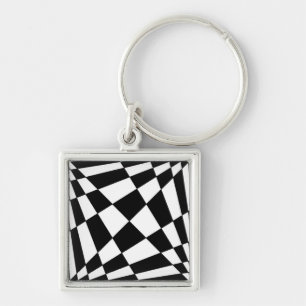 Fibonacci kvadrerar Keychain - 1x1 Fyrkantig Silverfärgad Nyckelring