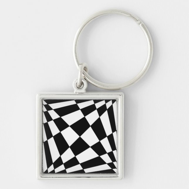 Fibonacci kvadrerar Keychain - 1x1 Fyrkantig Silverfärgad Nyckelring (Framsidan)