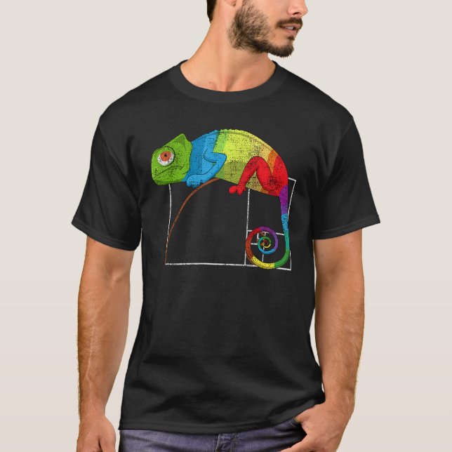 Fibonacci Märkre Golden Ratio Math Chameleon Math  T Shirt (Framsida)