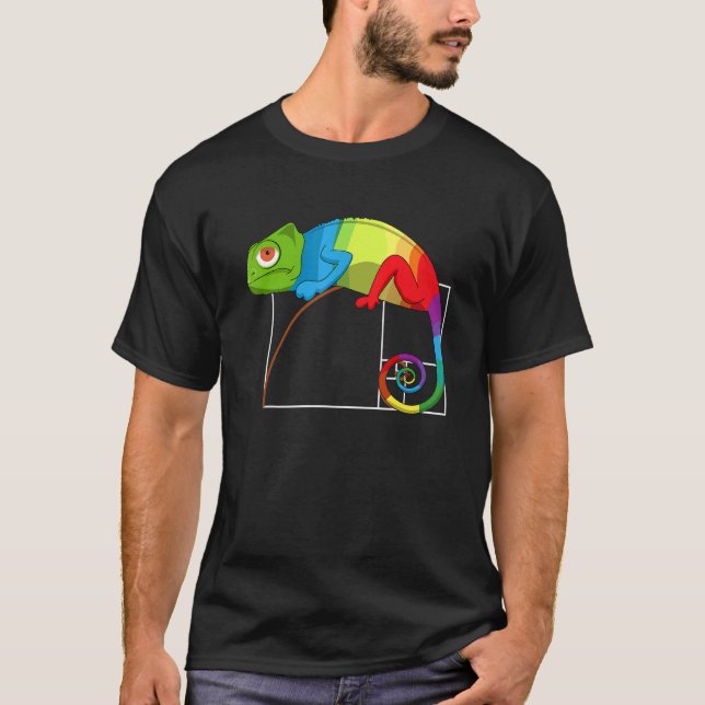 Fibonacci Märkre Golden Ratio Math Chameleon Math  T Shirt (Framsida)
