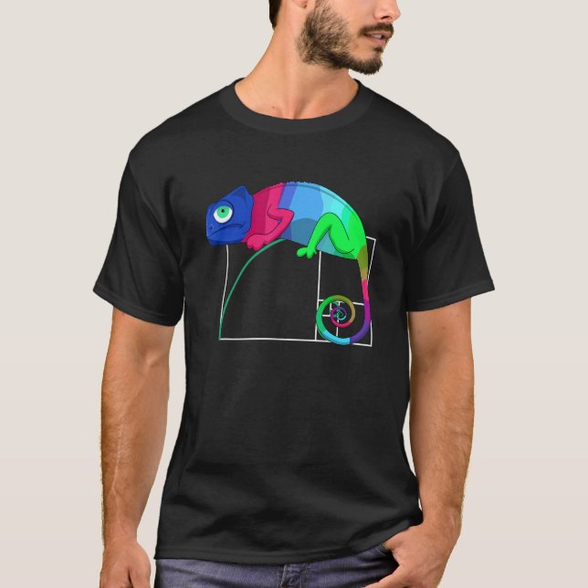 Fibonacci Märkre Golden Ratio Math Chameleon Math  T Shirt (Framsida)