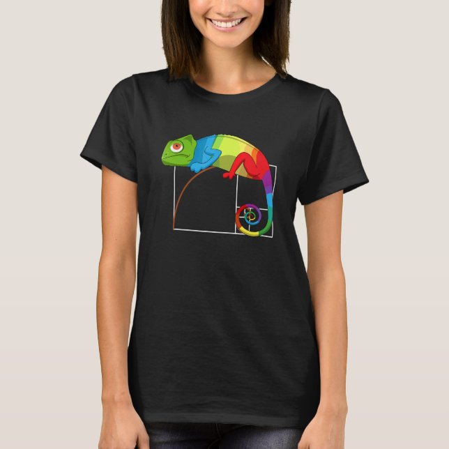 Fibonacci Märkre Golden Ratio Math Chameleon Math  T Shirt (Framsida)