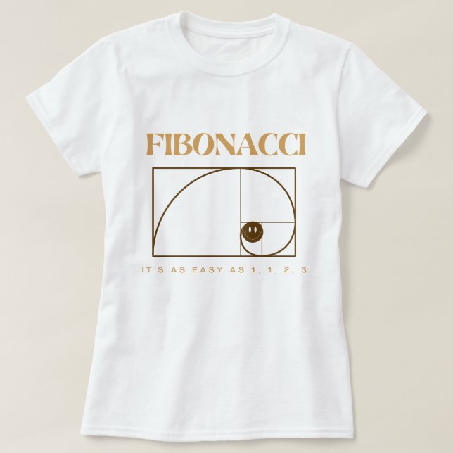 Fibonacci med brun text för math älskare t shirt (Design framsida)
