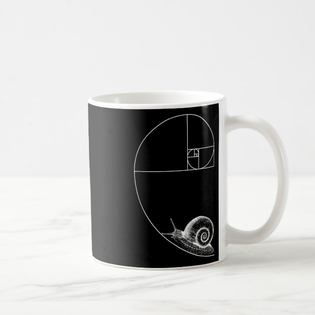 Fibonacci med Snigel matematik Math Teacher Geom Kaffemugg (Höger)