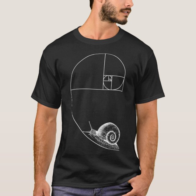 Fibonacci med Snigel matematik Math Teacher Geom T Shirt (Framsida)