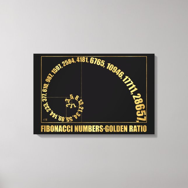 Fibonacci Numbers, Golden Ratio Canvastryck (Framsida)