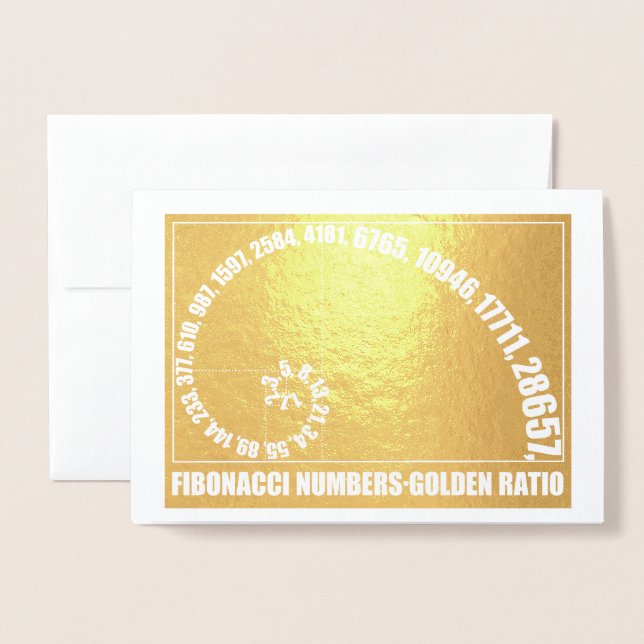 Fibonacci Numbers, Golden Ratio Folierat Kort (Framsida med kuvert)