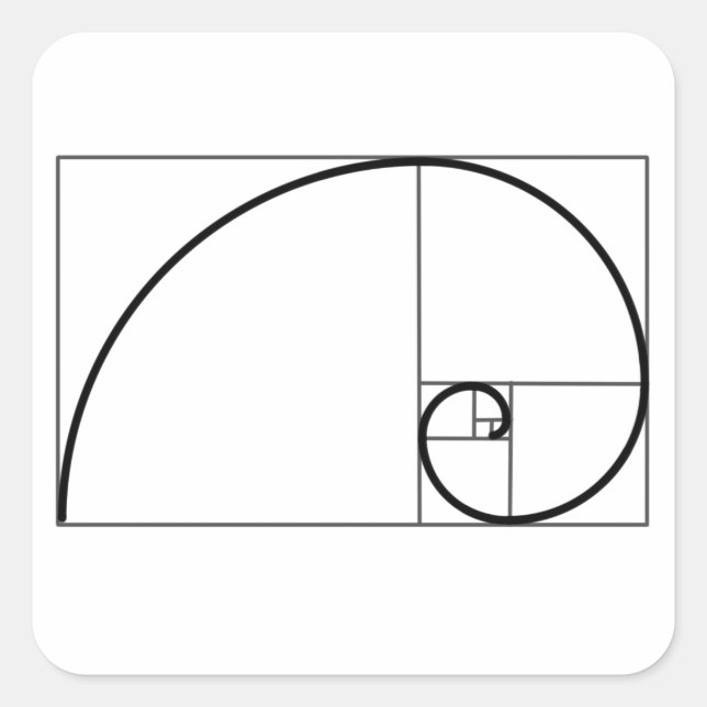 Fibonacci Ratio Fyrkantigt Klistermärke (Framsida)