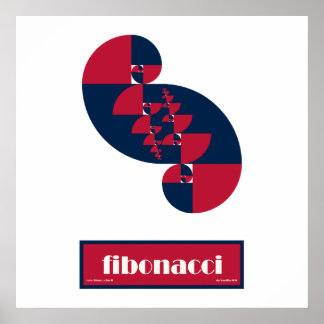 Fibonacci Red White och Blue II Huge Poster