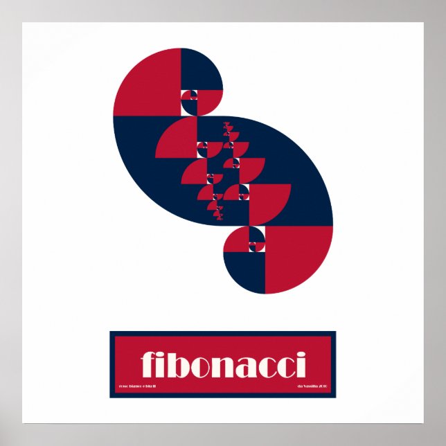 Fibonacci Red White och Blue II Huge Poster (Framsidan)